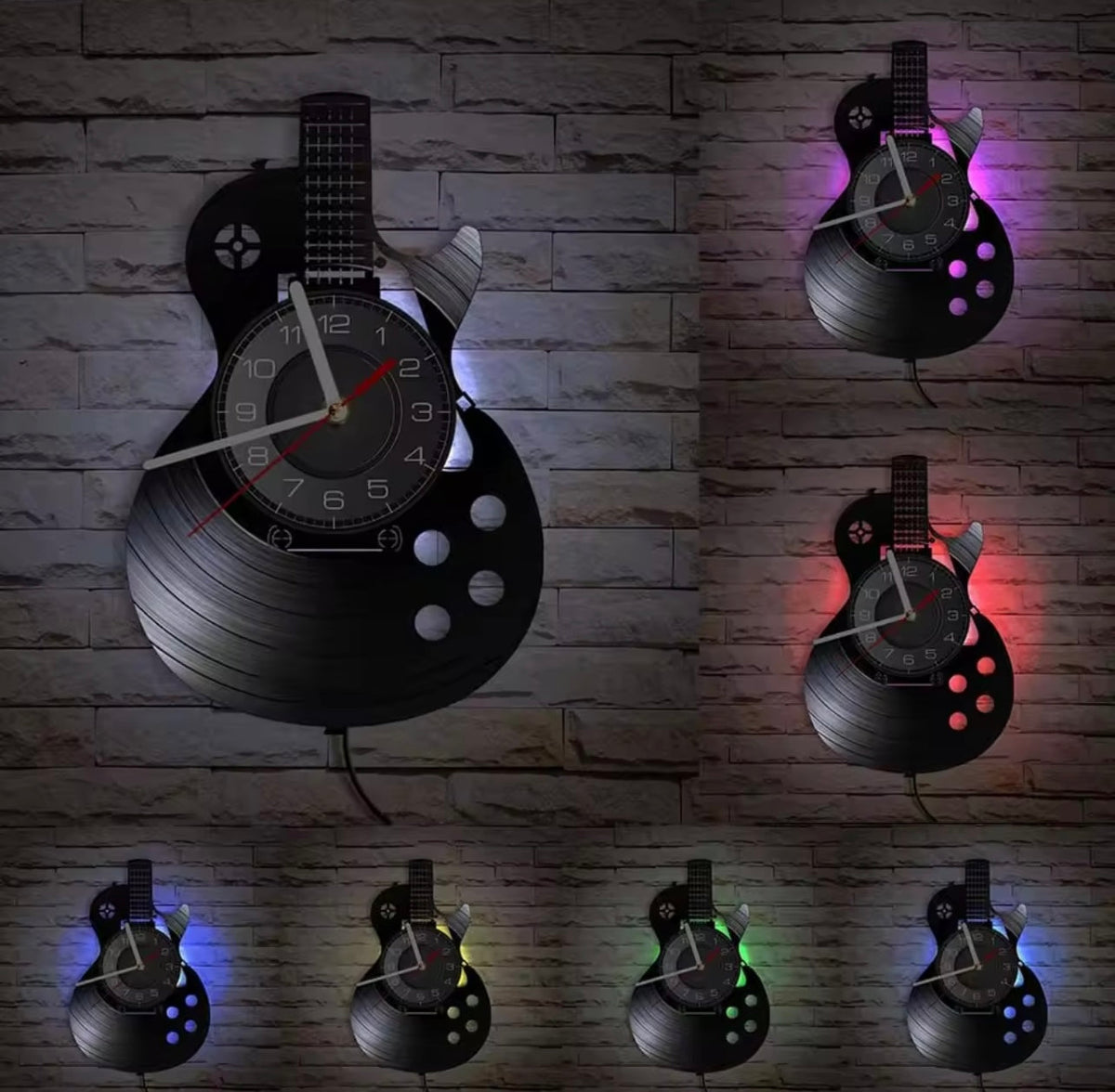 Horloge Murale Guitare LED