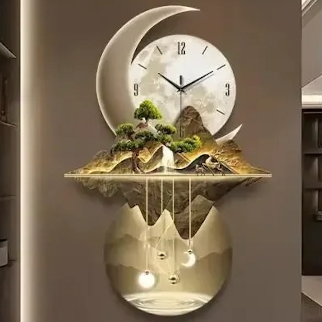 Horloge Murale Paysage Lunaire