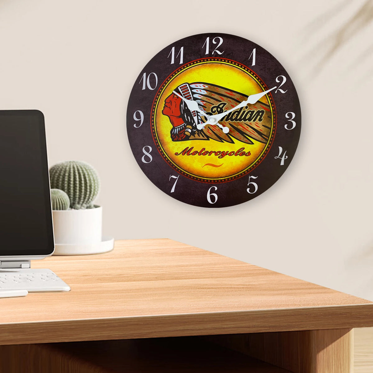 Horloge Murale Indian Moto