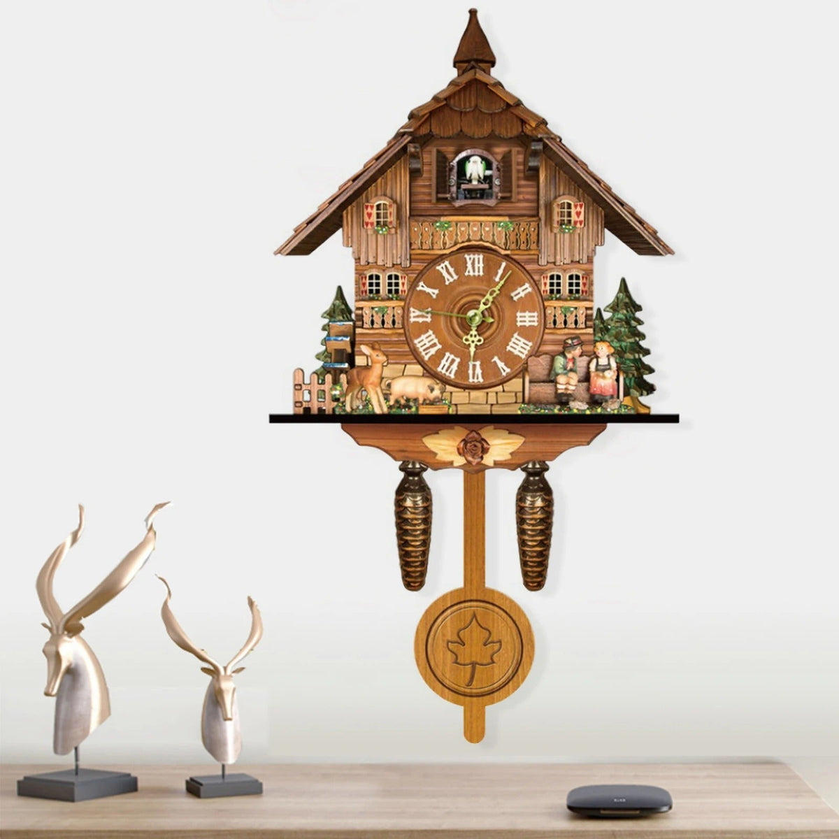 Horloge Murale Pendule Chalet Alpin