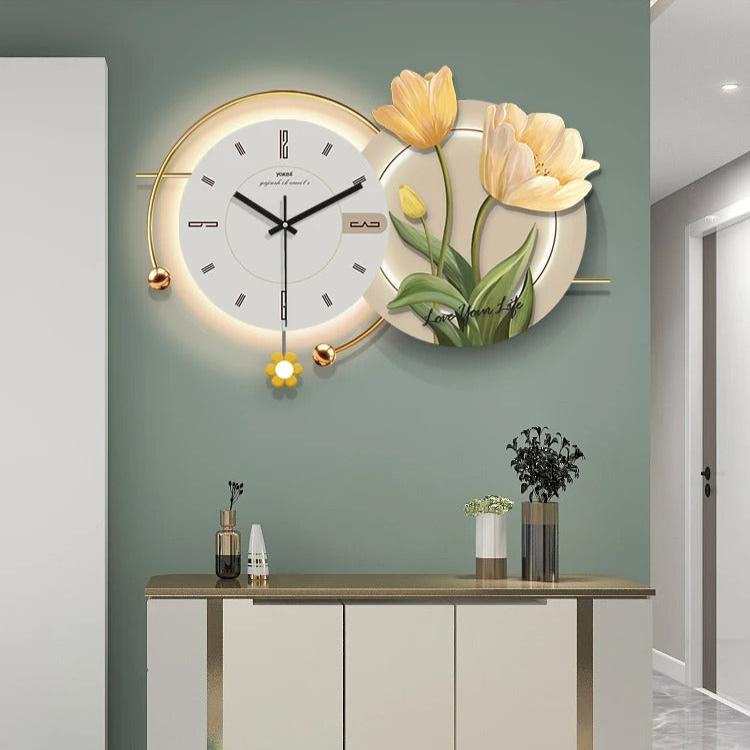 Horloge Murale Fleur Tulipe