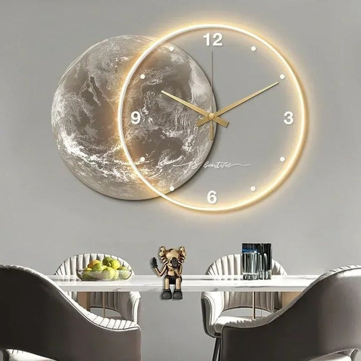 Horloge Murale Lune Lumineuse