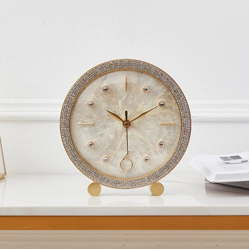 Horloge À Poser Or Élégante