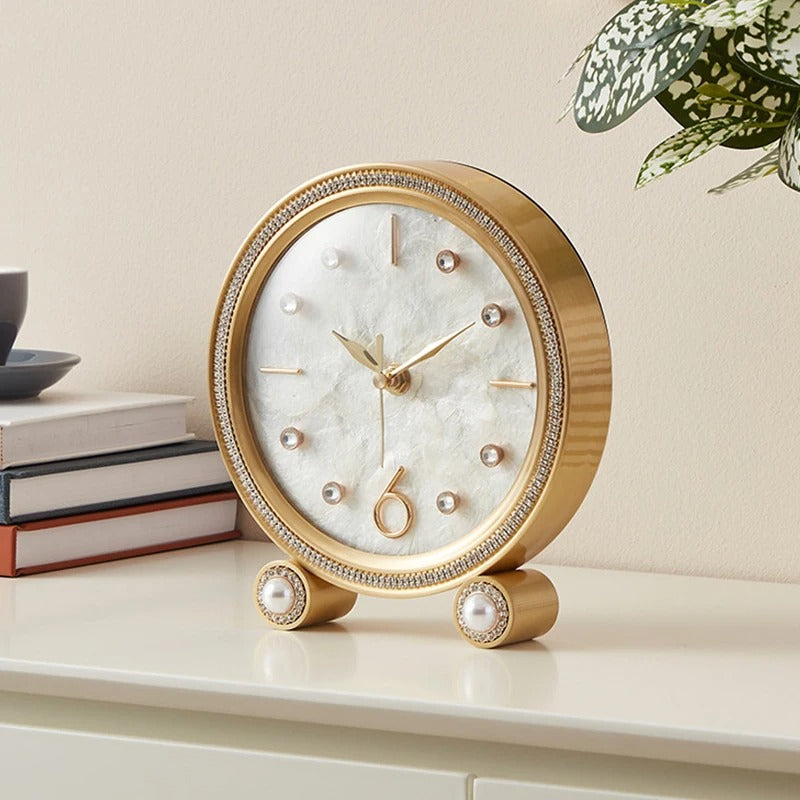 Horloge À Poser Or Élégante
