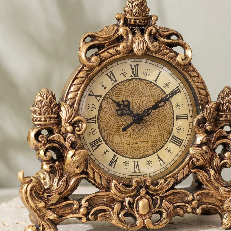 Horloge À Poser Baroque Dorée