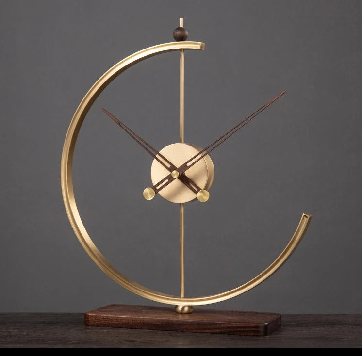 Horloge À Poser Minimaliste Doré