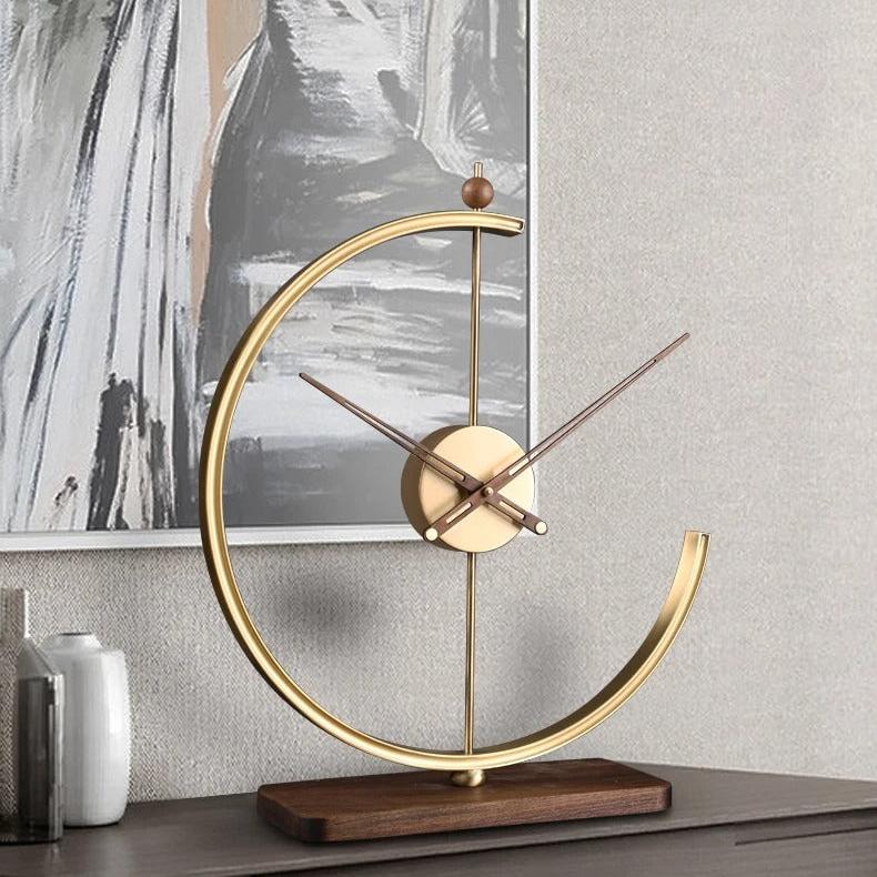 Horloge À Poser Minimaliste Doré