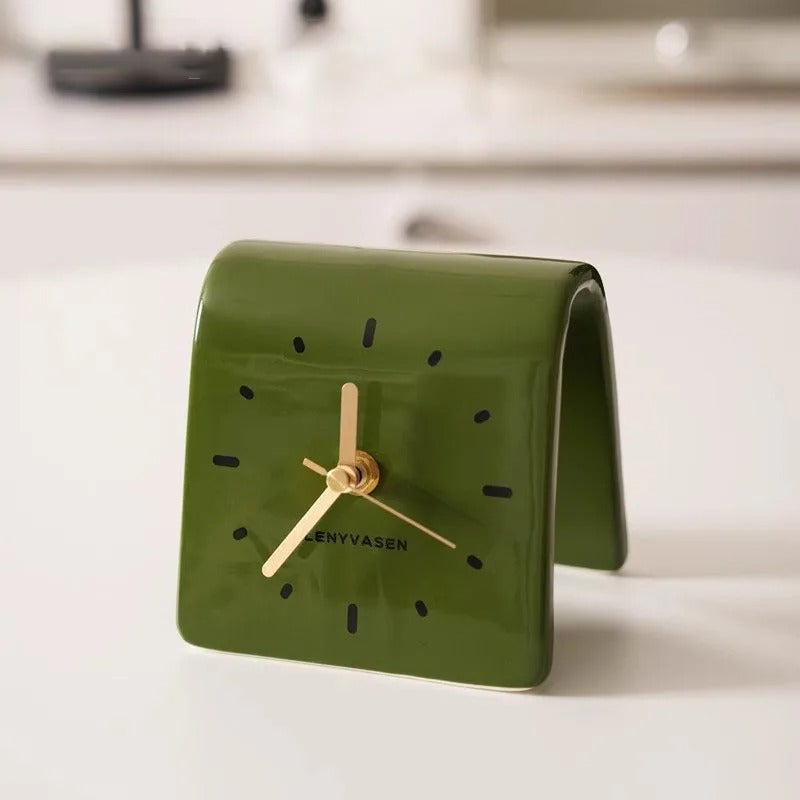 Horloge Murale Céramique Verte