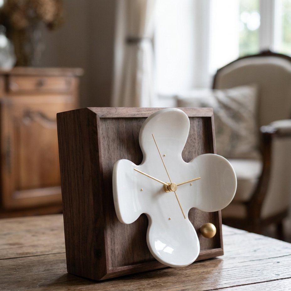 Horloge À Poser Fleur Moderne