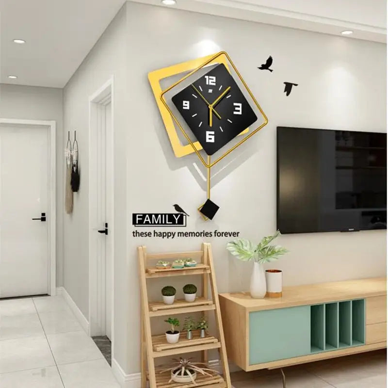 Horloge Murale Carrée Teal