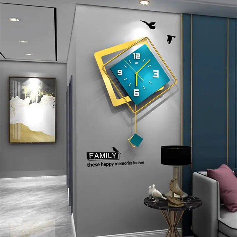 Horloge Murale Carrée Teal