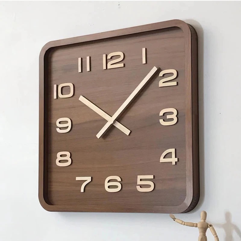 Horloge Murale Carrée Bois