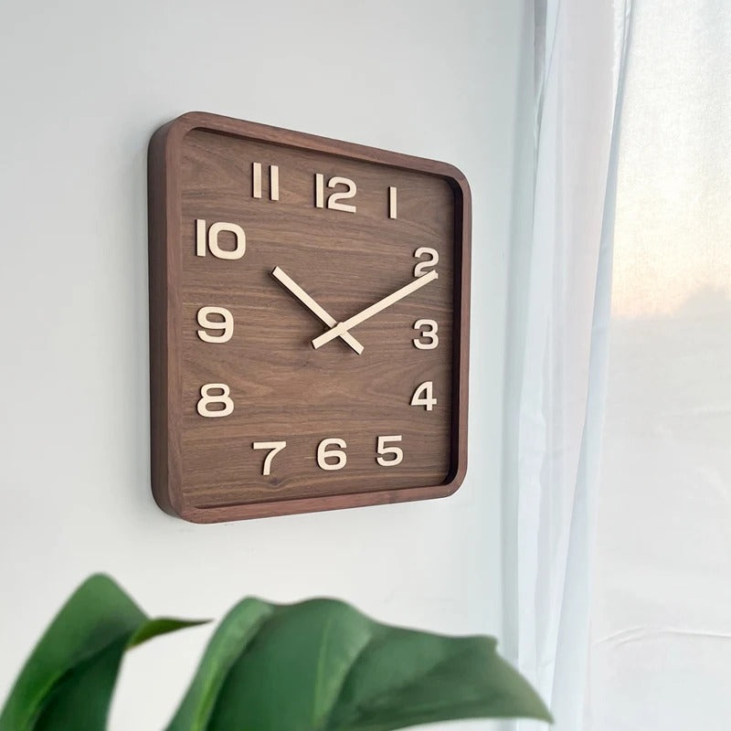 Horloge Murale Carrée Bois
