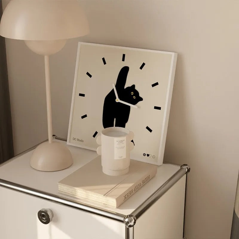 Horloge Murale Chat Noir