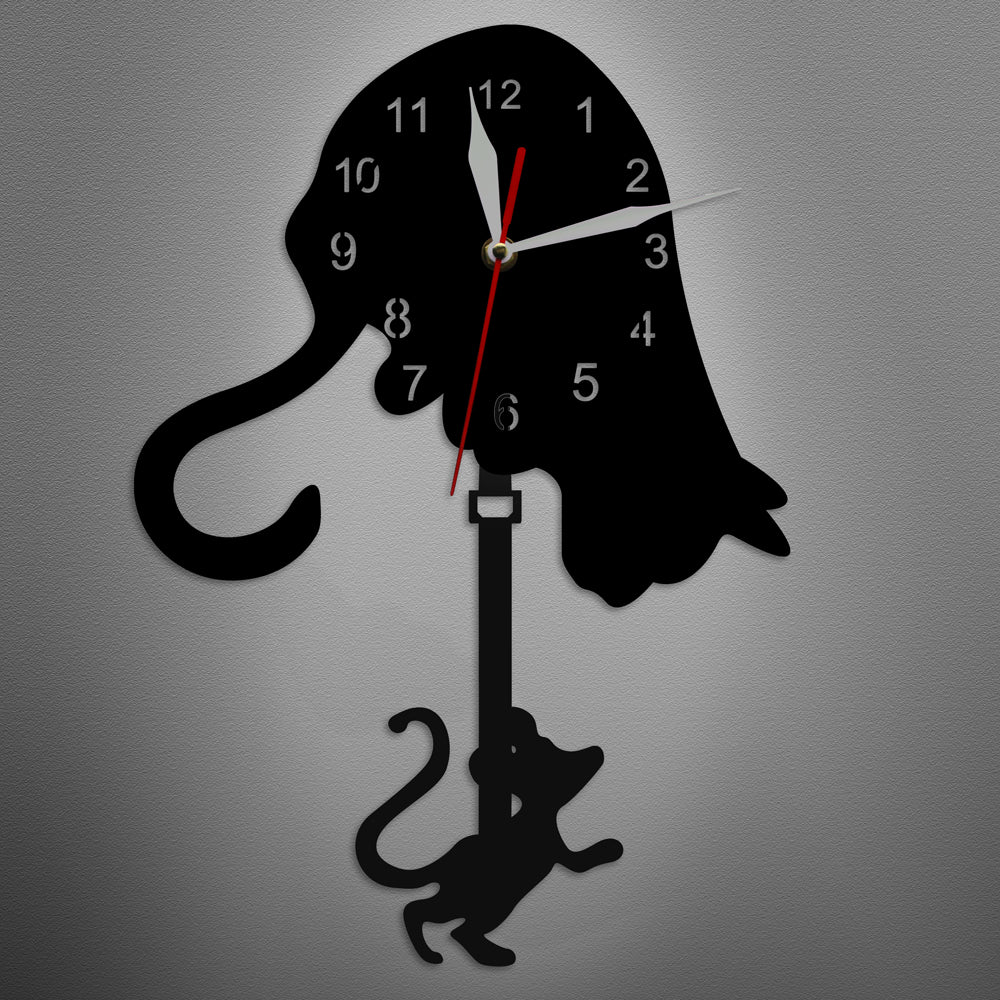 Horloge Murale Silhouette Chat