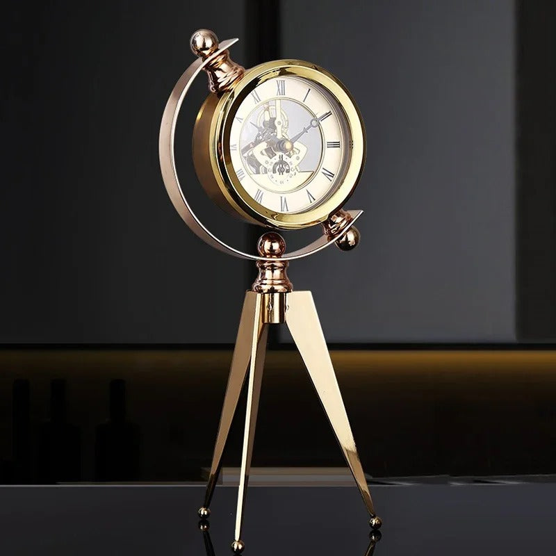 Horloge À Poser Trépied Doré