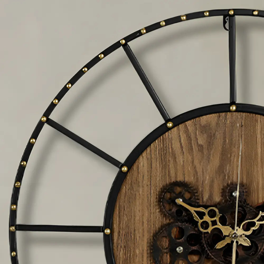 Horloge Murale Rouages Bois