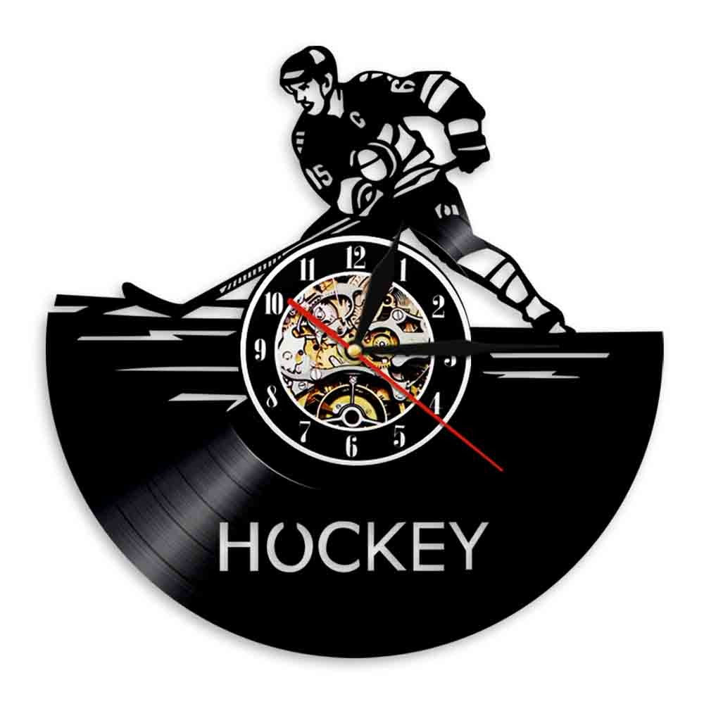 Horloge Murale Hockey Vinyle