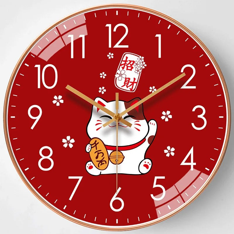 Horloge Murale Chat Japonais