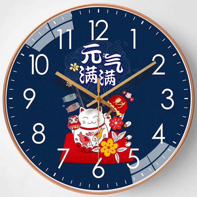 Horloge Murale Chat Japonais
