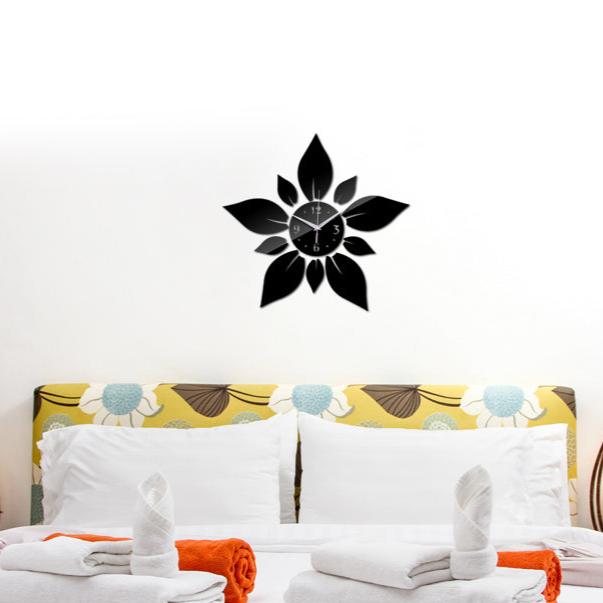 Horloge Murale Fleur Miroir