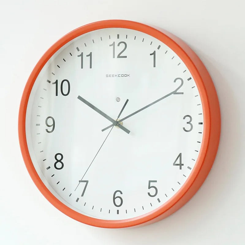 Horloge Murale Orange Chiffres