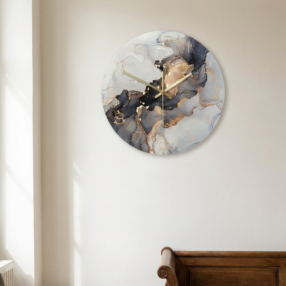 Horloge Murale Abstraite Marbre