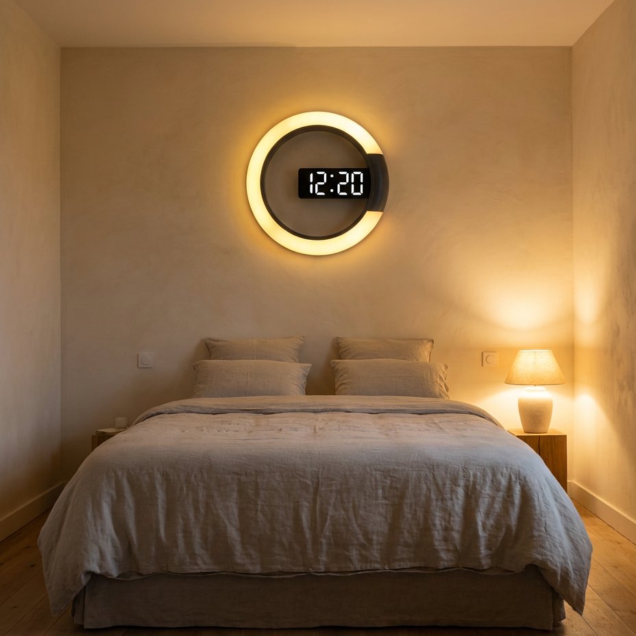 Horloge Murale Anneau Lumineux