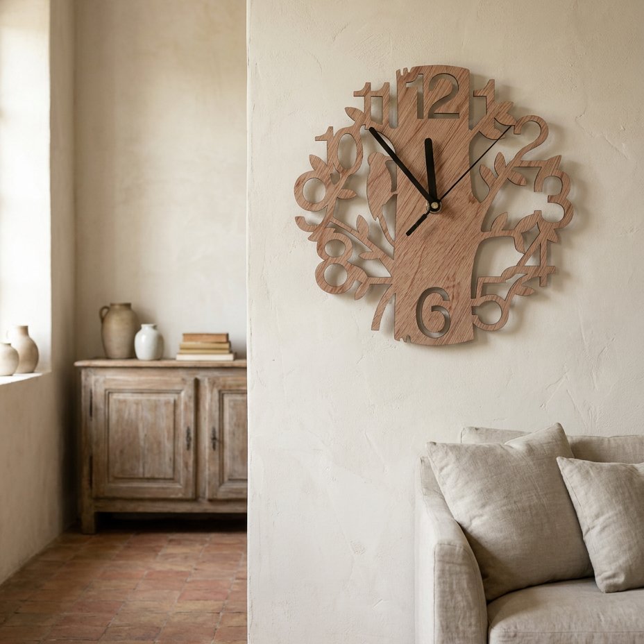 Horloge Murale Arbre en Bois