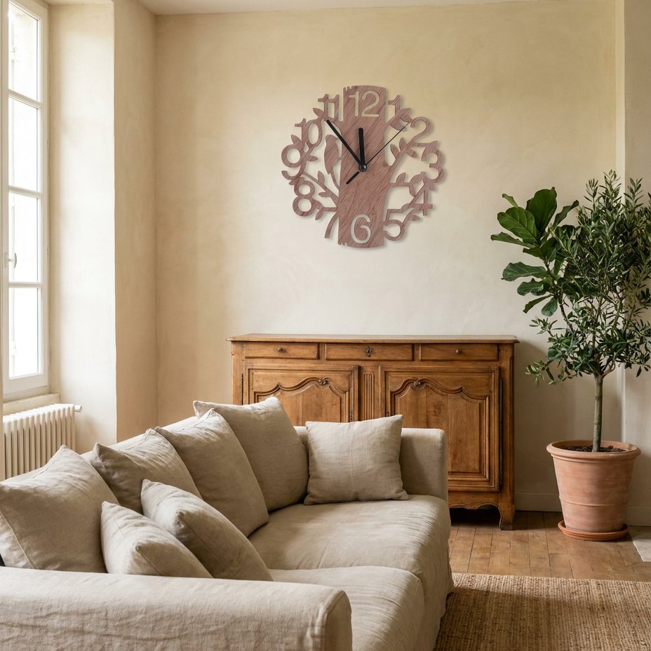 Horloge Murale Arbre en Bois