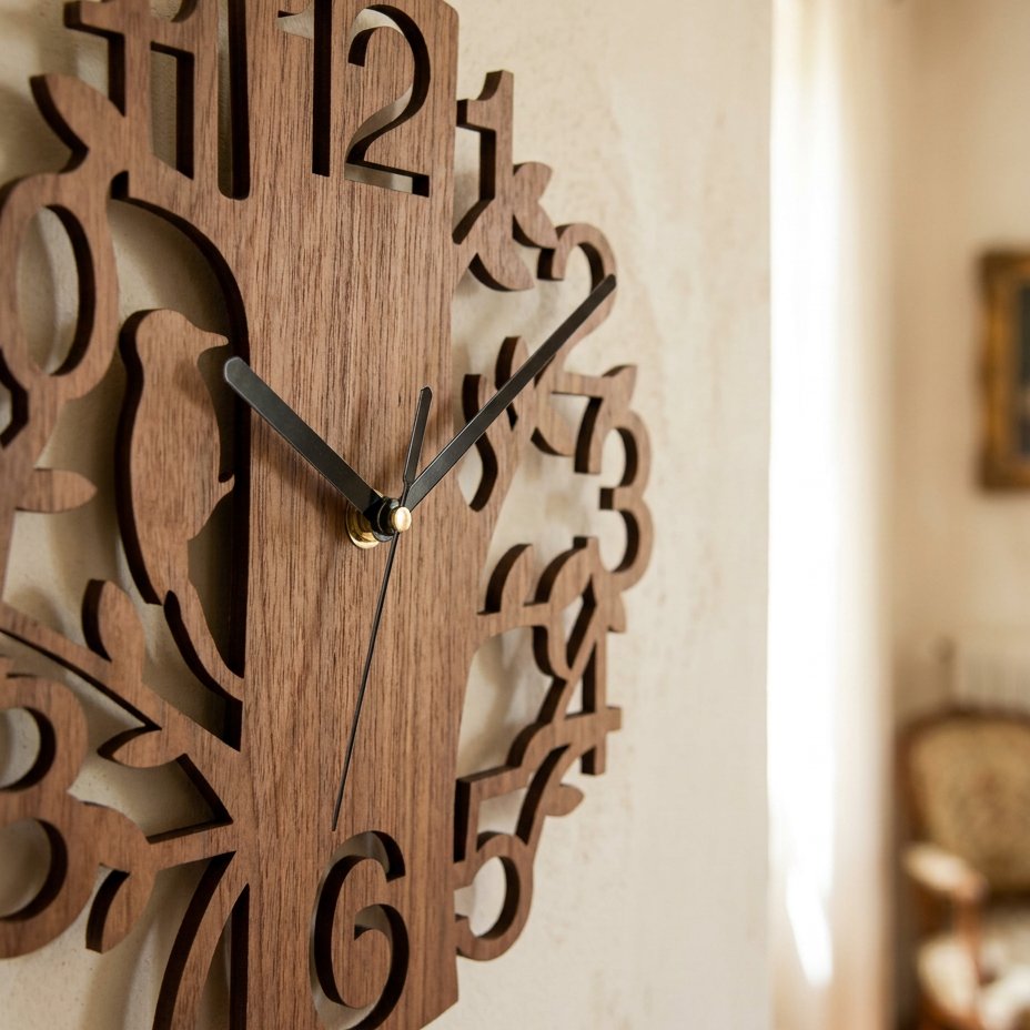 Horloge Murale Arbre en Bois