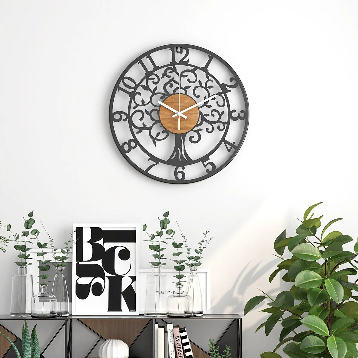 Horloge Murale Arbre Métal