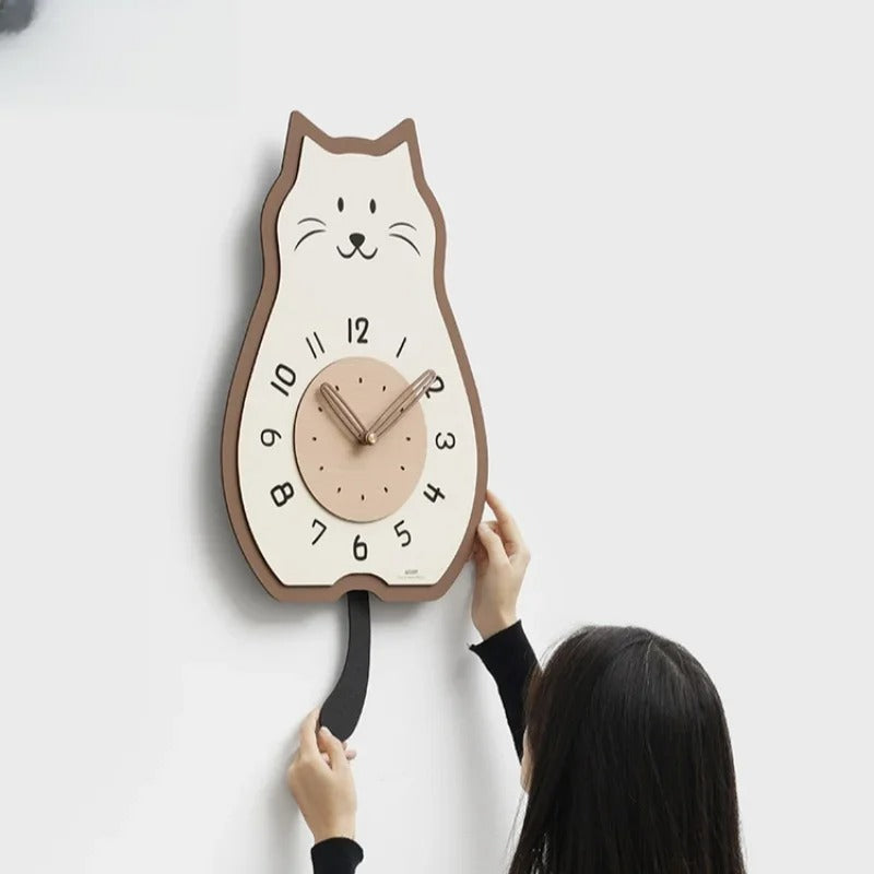 Horloge Murale Forme Chat