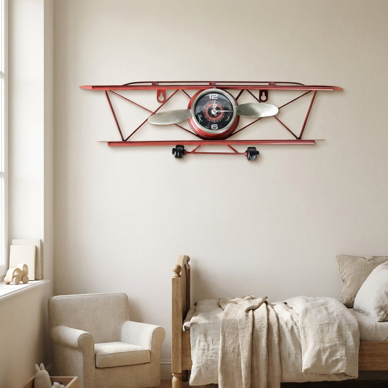 Horloge Murale Avion Vintage