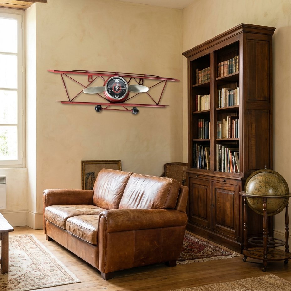 Horloge Murale Avion Vintage