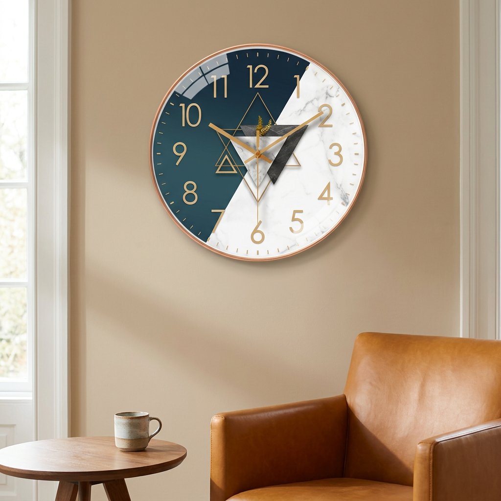 Horloge Murale Bicolore Moderne