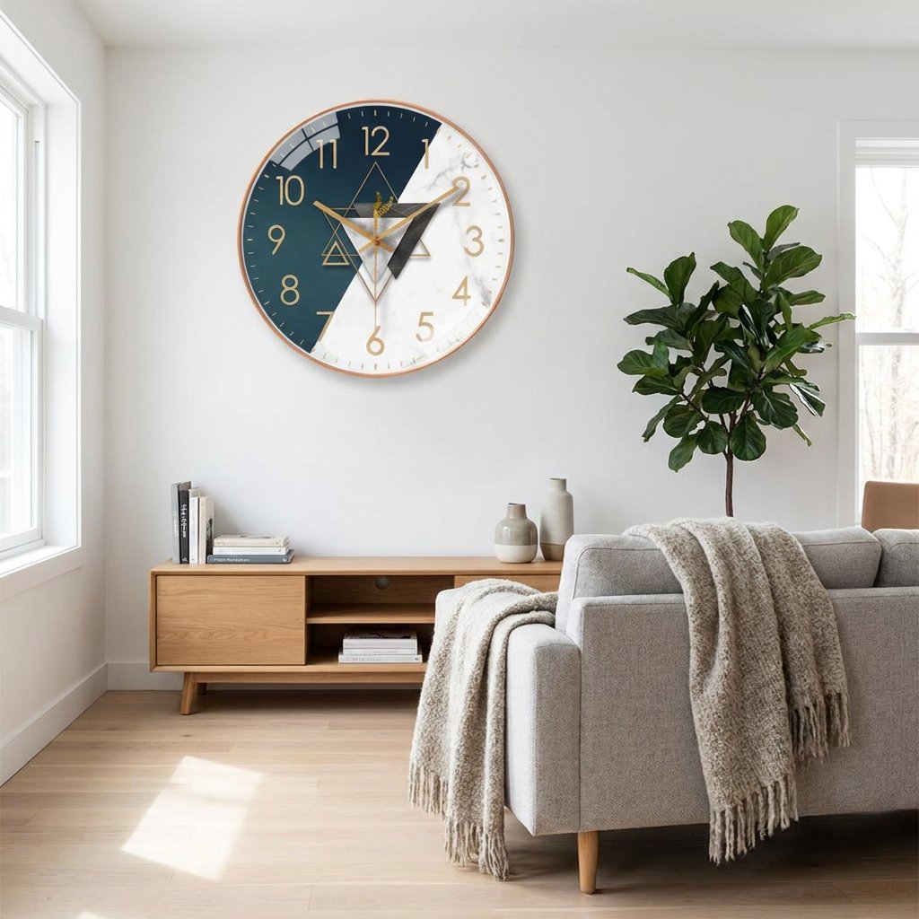 Horloge Murale Bicolore Moderne