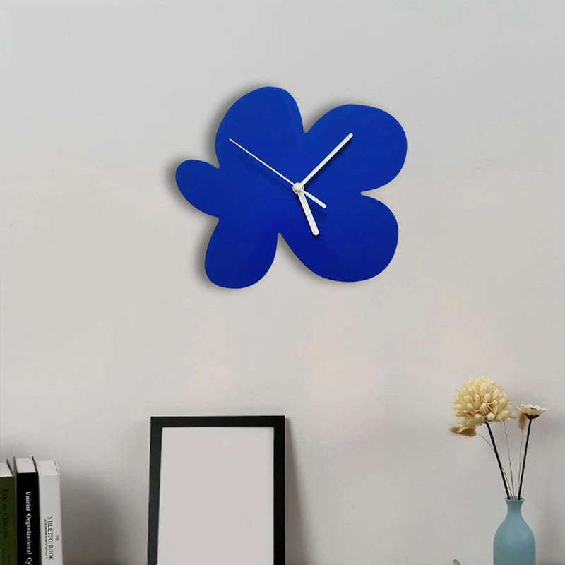 Horloge Murale Fleur Bleue