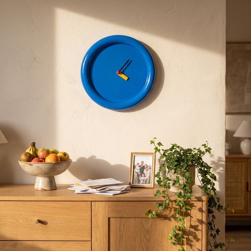 Horloge Murale Bleu Design