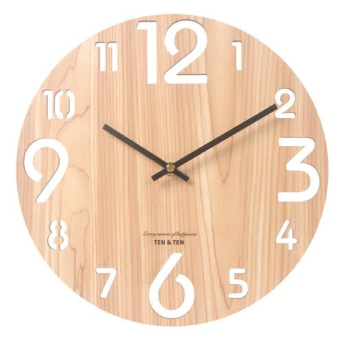 Horloge Murale Bois Typographique