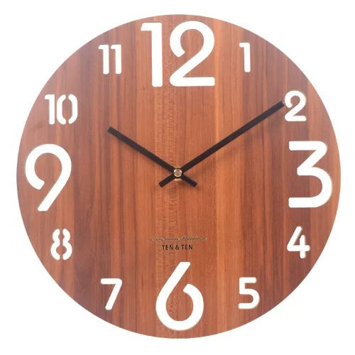 Horloge Murale Bois Typographique