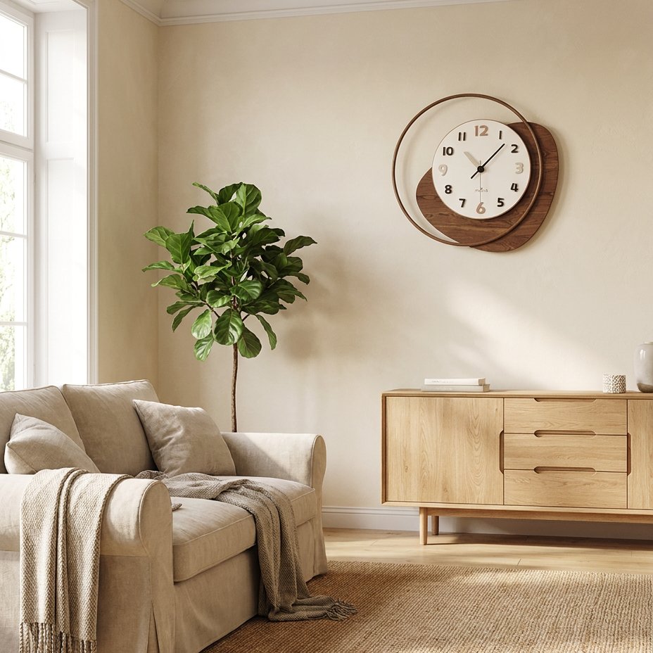 Horloge Murale Bois Asymétrique