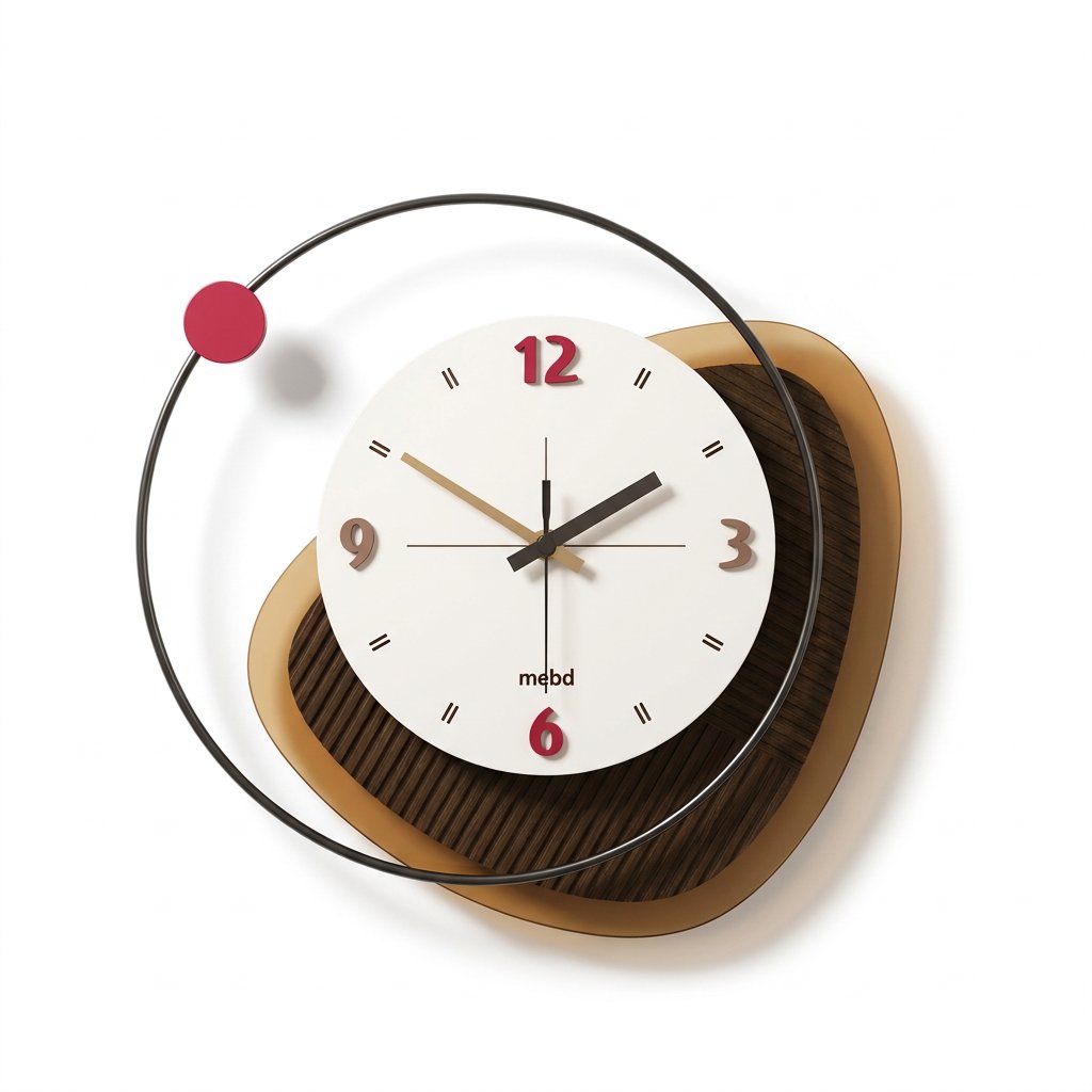 Horloge Murale Bois Asymétrique