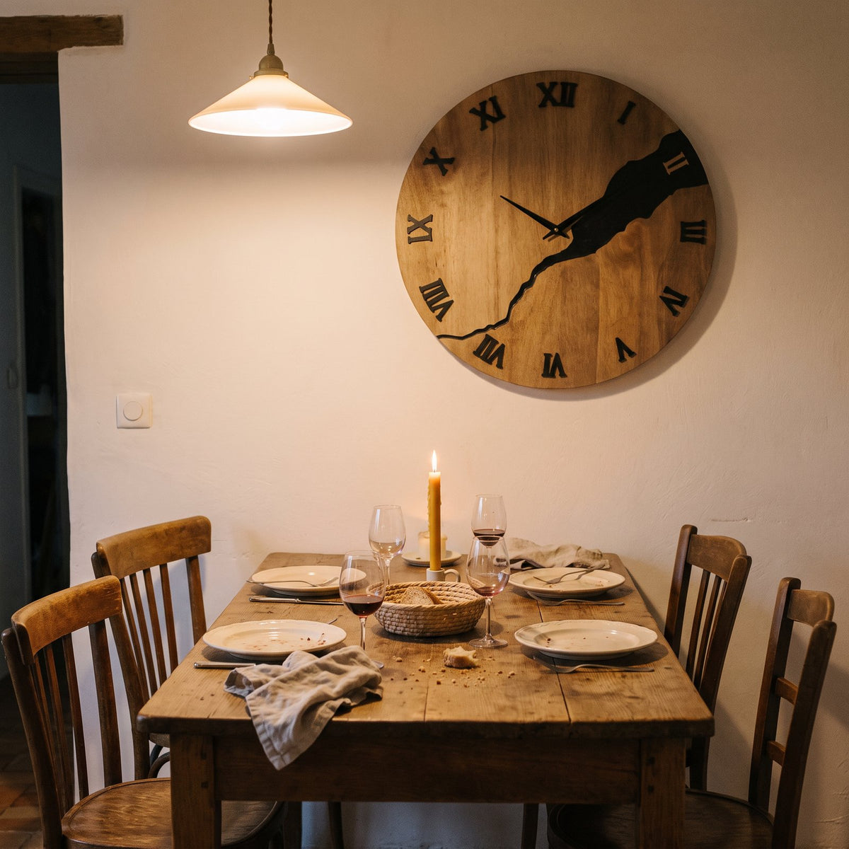 Horloge Murale Bois Craquelé
