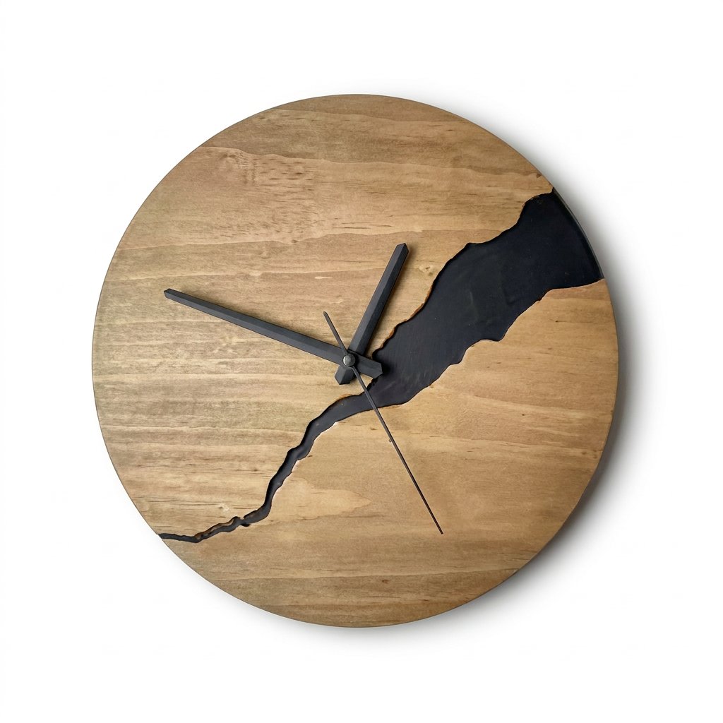 Horloge Murale Bois Craquelé