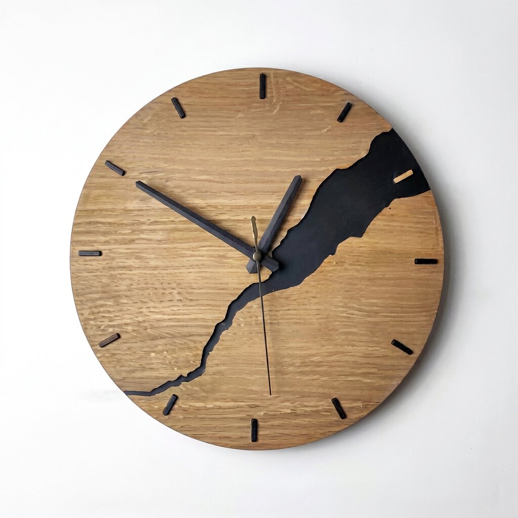 Horloge Murale Bois Craquelé