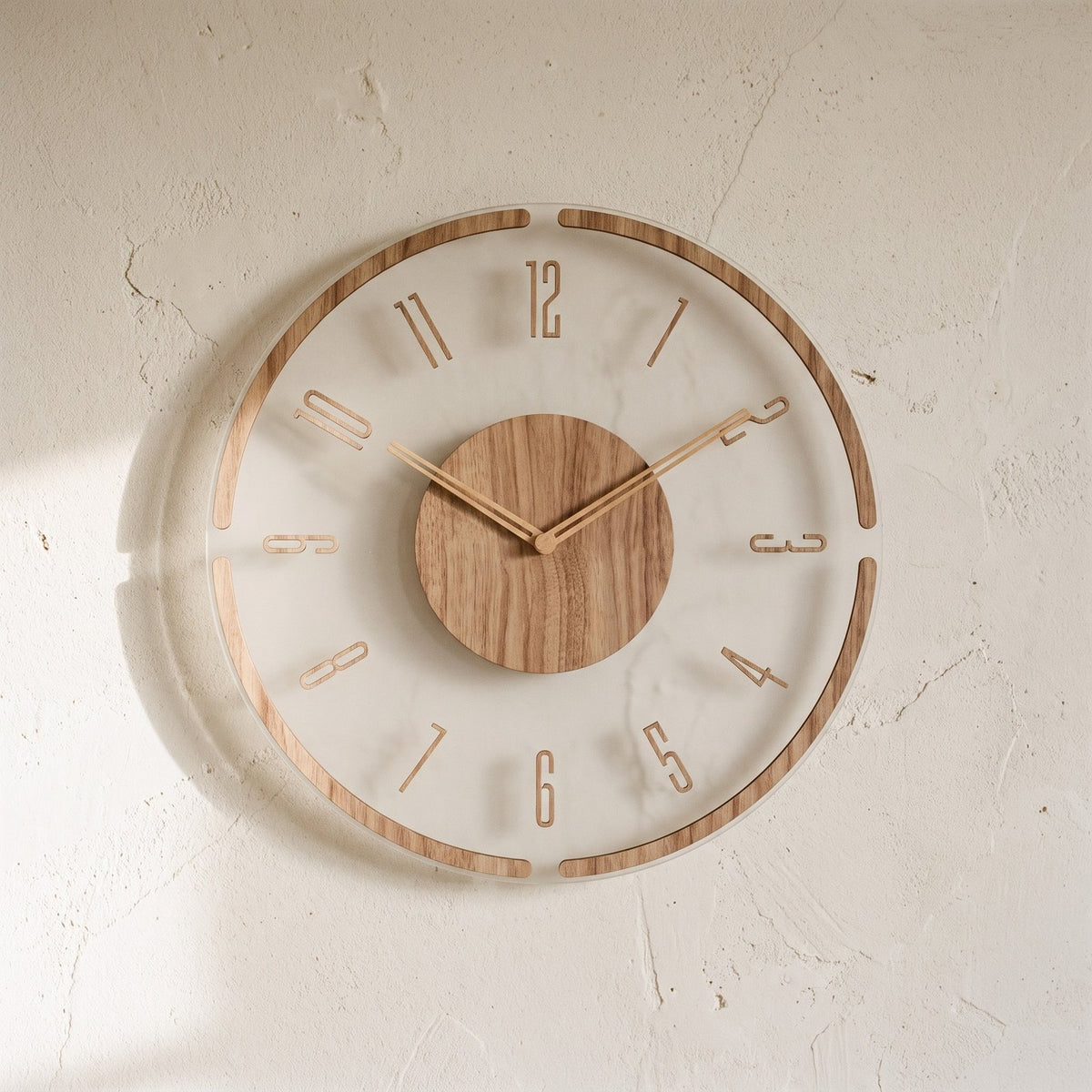 Horloge Murale Bois Minimal – mise en situation