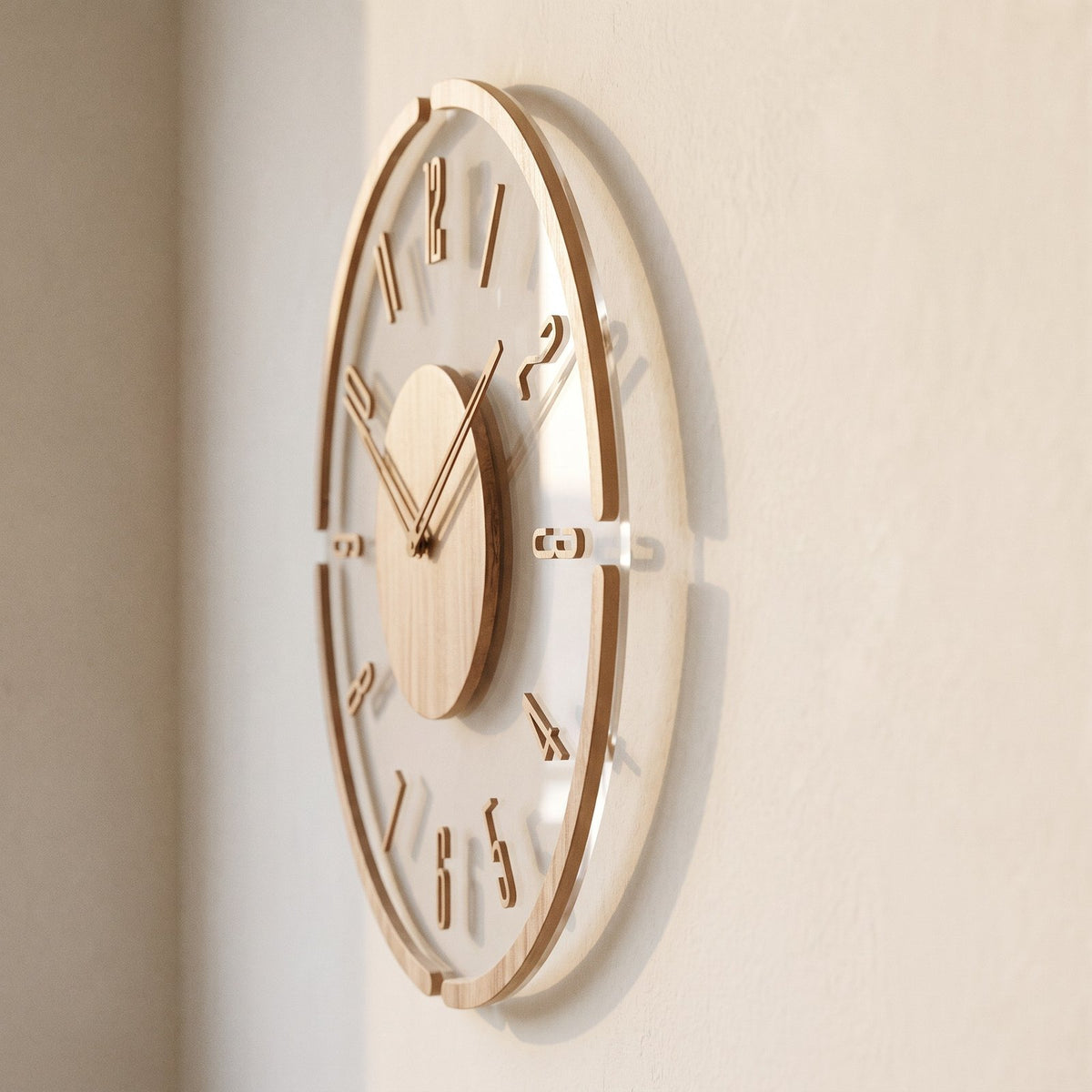 Horloge Murale Bois Minimal – mise en situation