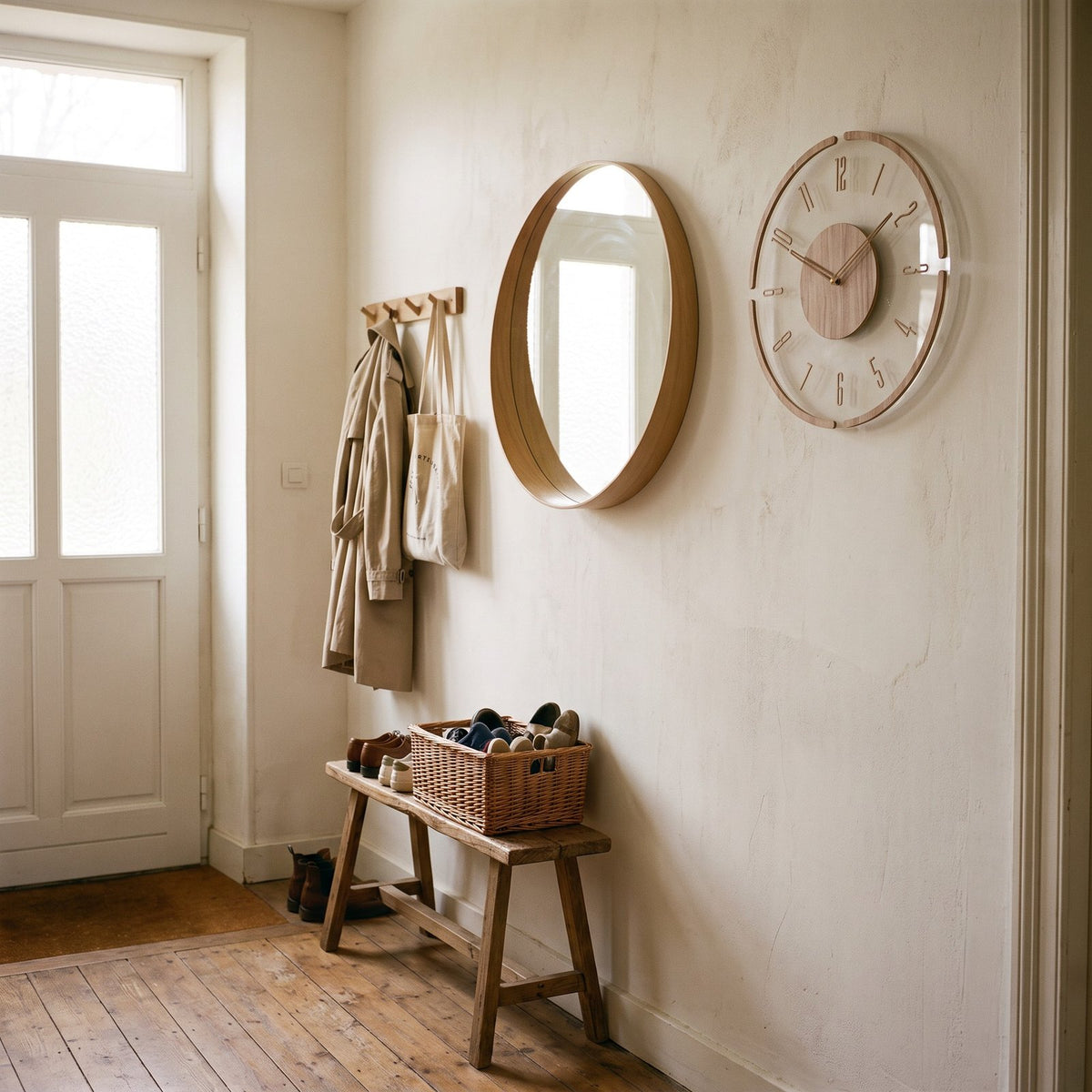 Horloge Murale Bois Minimal – mise en situation