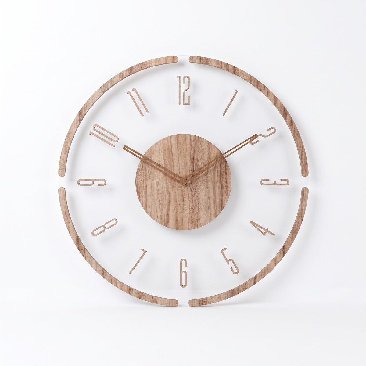 Horloge Murale Bois Minimal Style 1 – fond blanc